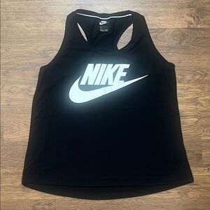 Nike Women's Black and White Logo Tank Top